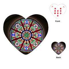 Church Window Window Rosette Playing Cards (heart)  by BangZart