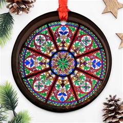 Church Window Window Rosette Round Ornament (two Sides) by BangZart