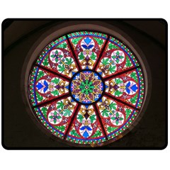 Church Window Window Rosette Fleece Blanket (medium)  by BangZart