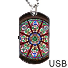 Church Window Window Rosette Dog Tag Usb Flash (two Sides) by BangZart