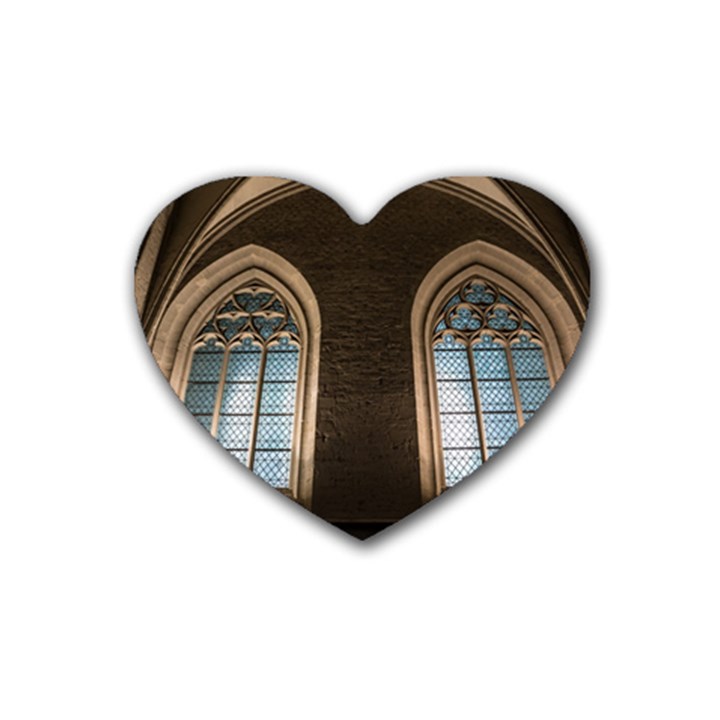 Church Window Church Rubber Coaster (Heart) 