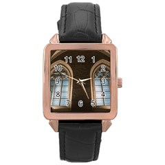 Church Window Church Rose Gold Leather Watch  by BangZart