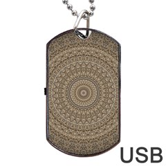 Background Mandala Dog Tag Usb Flash (two Sides) by BangZart