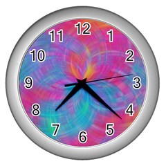 Abstract Fantastic Fractal Gradient Wall Clocks (silver)  by BangZart