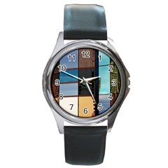 Glass Facade Colorful Architecture Round Metal Watch by BangZart