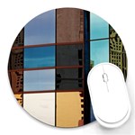 Glass Facade Colorful Architecture Round Mousepads Front