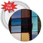 Glass Facade Colorful Architecture 3  Buttons (100 pack)  Front