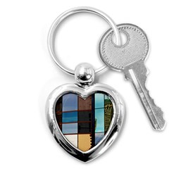 Glass Facade Colorful Architecture Key Chains (heart)  by BangZart