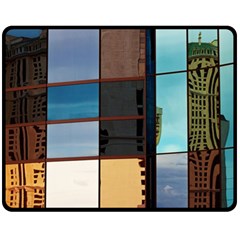 Glass Facade Colorful Architecture Fleece Blanket (medium)  by BangZart