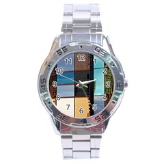 Glass Facade Colorful Architecture Stainless Steel Analogue Watch by BangZart