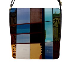 Glass Facade Colorful Architecture Flap Messenger Bag (l) 