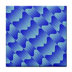 Gradient Blue Pinstripes Lines Tile Coasters by BangZart