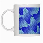 Gradient Blue Pinstripes Lines White Mugs Left