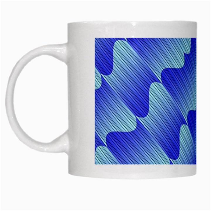 Gradient Blue Pinstripes Lines White Mugs