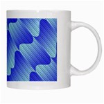 Gradient Blue Pinstripes Lines White Mugs Right