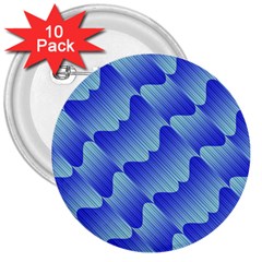 Gradient Blue Pinstripes Lines 3  Buttons (10 Pack)  by BangZart