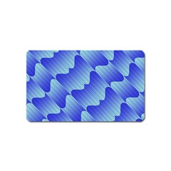 Gradient Blue Pinstripes Lines Magnet (name Card) by BangZart