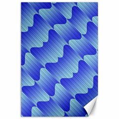 Gradient Blue Pinstripes Lines Canvas 24  X 36  by BangZart