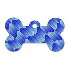 Gradient Blue Pinstripes Lines Dog Tag Bone (one Side) by BangZart