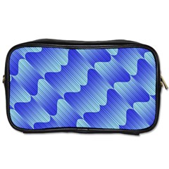 Gradient Blue Pinstripes Lines Toiletries Bags 2-side by BangZart