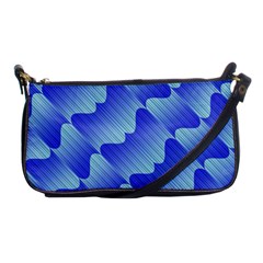 Gradient Blue Pinstripes Lines Shoulder Clutch Bags by BangZart