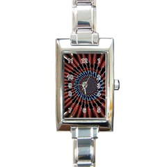 The Fourth Dimension Fractal Noise Rectangle Italian Charm Watch by BangZart