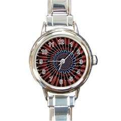 The Fourth Dimension Fractal Noise Round Italian Charm Watch by BangZart