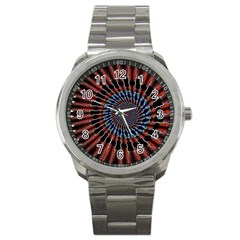 The Fourth Dimension Fractal Noise Sport Metal Watch by BangZart