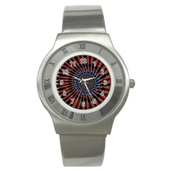 The Fourth Dimension Fractal Noise Stainless Steel Watch by BangZart