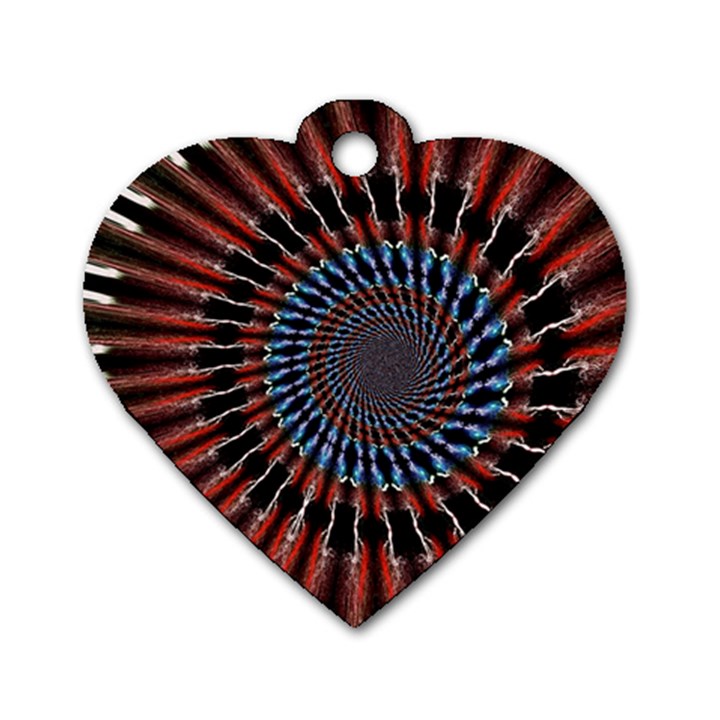 The Fourth Dimension Fractal Noise Dog Tag Heart (Two Sides)