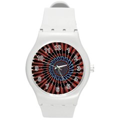 The Fourth Dimension Fractal Noise Round Plastic Sport Watch (m) by BangZart