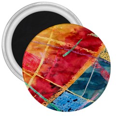 Painting Watercolor Wax Stains Red 3  Magnets by BangZart