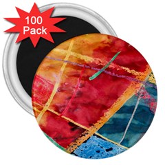 Painting Watercolor Wax Stains Red 3  Magnets (100 Pack) by BangZart