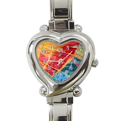 Painting Watercolor Wax Stains Red Heart Italian Charm Watch by BangZart