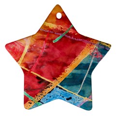 Painting Watercolor Wax Stains Red Star Ornament (two Sides) by BangZart