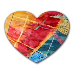 Painting Watercolor Wax Stains Red Heart Mousepads by BangZart