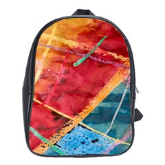 Painting Watercolor Wax Stains Red School Bag (xl) by BangZart