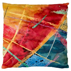 Painting Watercolor Wax Stains Red Large Flano Cushion Case (one Side) by BangZart