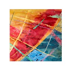 Painting Watercolor Wax Stains Red Small Satin Scarf (square) by BangZart