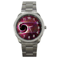 Grid Bent Vibration Ease Bend Sport Metal Watch by BangZart