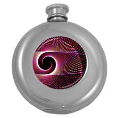 Grid Bent Vibration Ease Bend Round Hip Flask (5 Oz) by BangZart