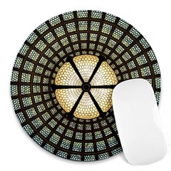 Stained Glass Colorful Glass Round Mousepads by BangZart