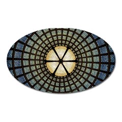 Stained Glass Colorful Glass Oval Magnet by BangZart