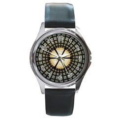 Stained Glass Colorful Glass Round Metal Watch by BangZart