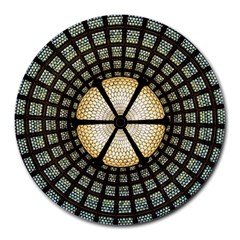 Stained Glass Colorful Glass Round Mousepads by BangZart