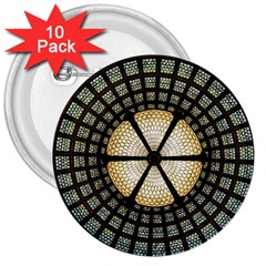 Stained Glass Colorful Glass 3  Buttons (10 Pack)  by BangZart