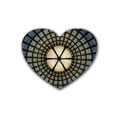 Stained Glass Colorful Glass Rubber Coaster (heart)  by BangZart