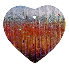 Glass Colorful Abstract Background Ornament (heart) by BangZart