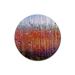 Glass Colorful Abstract Background Rubber Round Coaster (4 Pack)  by BangZart