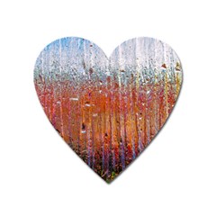 Glass Colorful Abstract Background Heart Magnet by BangZart